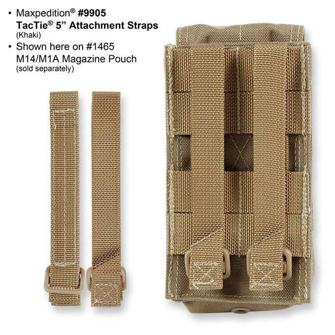 pack of 4 Maxpedition 5 TacTie Attachment Strap Black 9905B for sale online 
