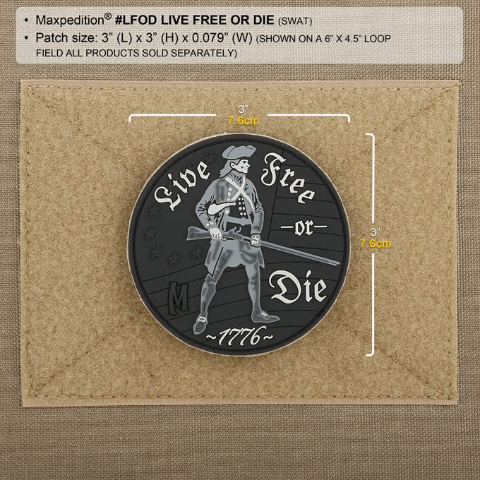 Maxpedition Live Free or Die Morale Patch SWAT LFODS Tactical Backpack 
