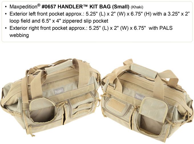 Maxpedition 0657K Handler Kit Bag, Small, Khaki - KnifeCenter ...