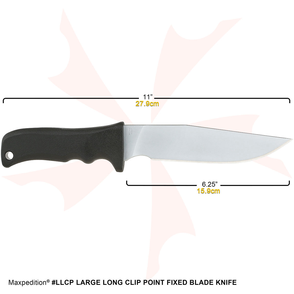 Maxpedition LLCP Large Long Clip Point Fixed 6.25