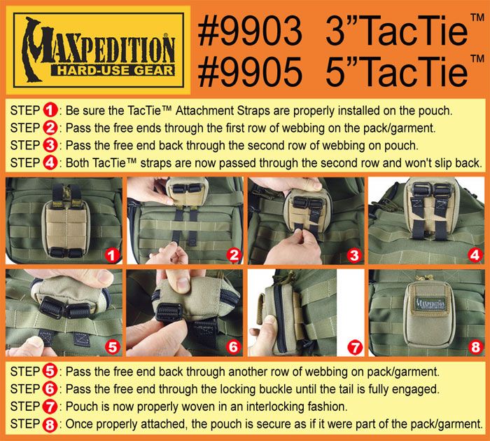 Pack Of 4 for sale online Maxpedition 3-Inch TacTie 