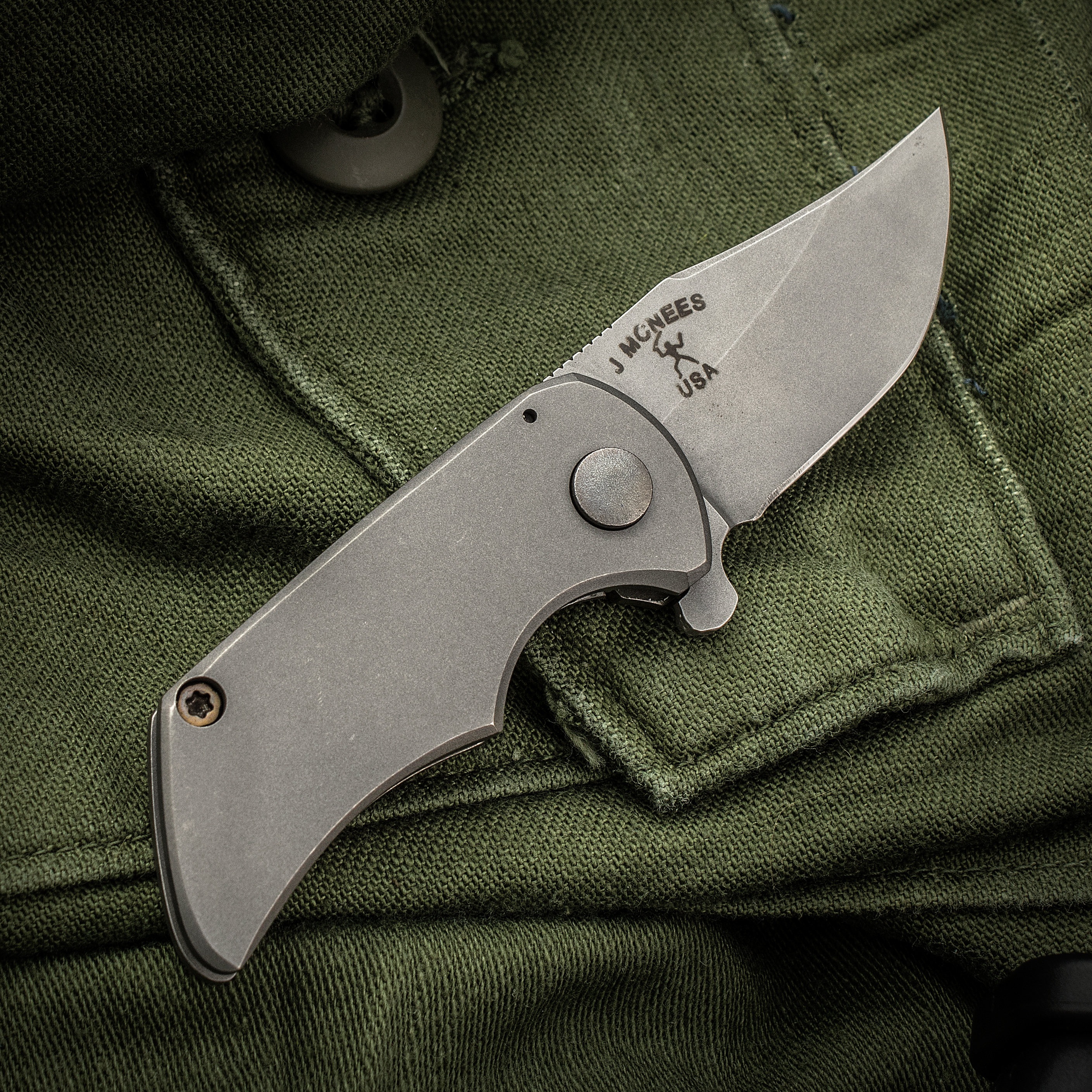 Jonathan McNees Custom Left Handed Tracker Jacker Flipper 1.8" CPM-154