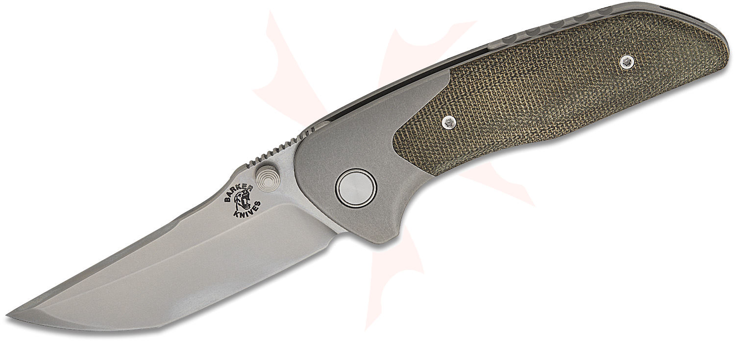 美品 Gray sonic force 184 Mechforce Barker Collab Hokkaido Bolster Lock Flipper Knife 3.5