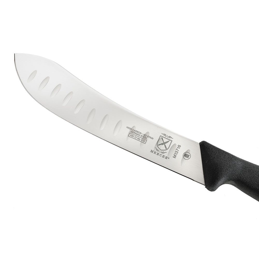 Mercer Cutlery BPX 8 Granton Edge Butcher Knife, Black GRN Handle