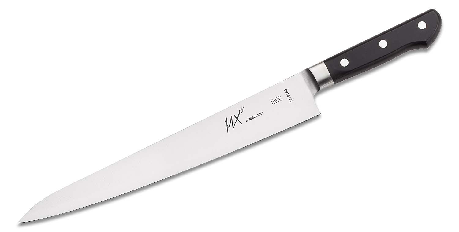 Mercer Cutlery MX3 270mm 10.625 Sujihiki Knife, Black Delrin