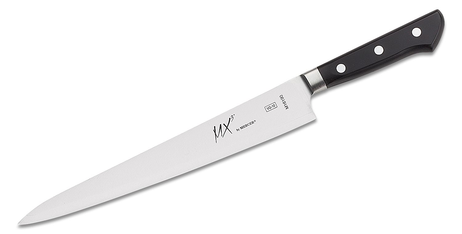 Mercer Culinary M16190 MX3 Premium San MAI VG-10 Steel Core Blade Sujihiki Knife, 270mm 10.6 inch, Silver