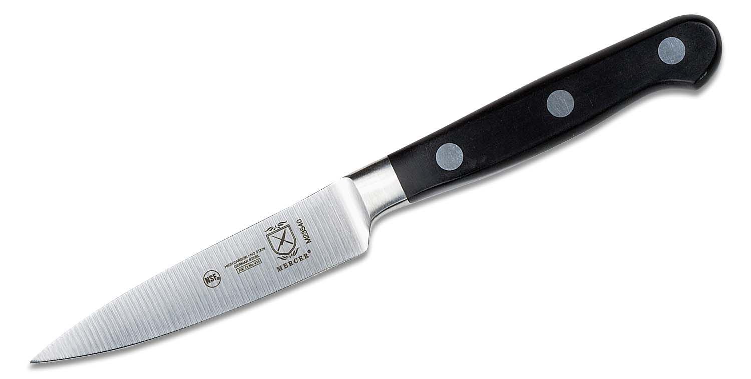 Mercer Cutlery Renaissance 3.5 inch Paring Knife, Black Delrin Handles