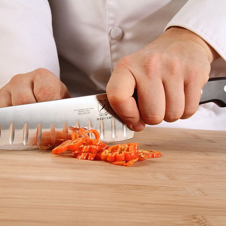 Mercer Cutlery Renaissance 8 Granton Edge Chef's knife, Black Delrin  Handles - KnifeCenter - M23670