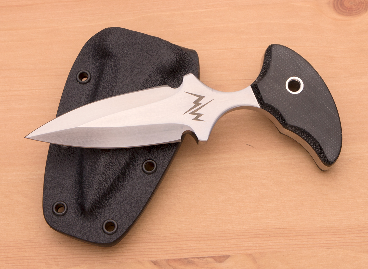 Mercworx Custos Push Dagger 3" S30V Double Edge Blade, Micarta Handles