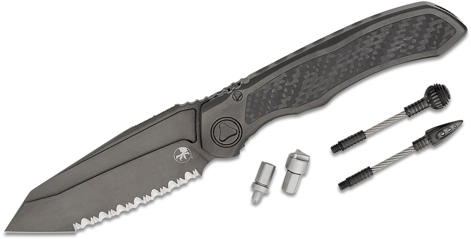 Microtech Anax Knife Black Ti (3.8 Serr DLC) - Blade HQ