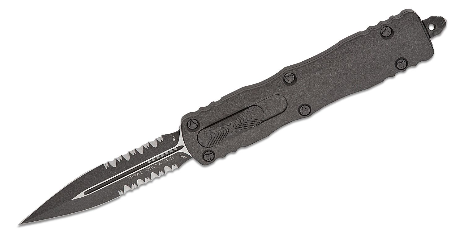 Microtech Dirac Delta D/E Cerakote Dark Tungsten Handle Black Standard Blade  227-1CDT