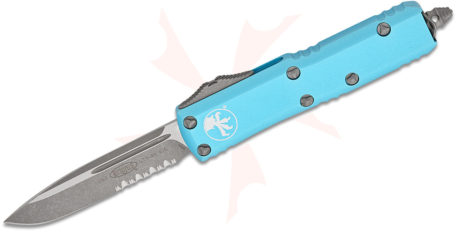 Microtech UTX-85 AUTO OTF Knife 3" Apocalyptic Drop Point Combo Blade ...