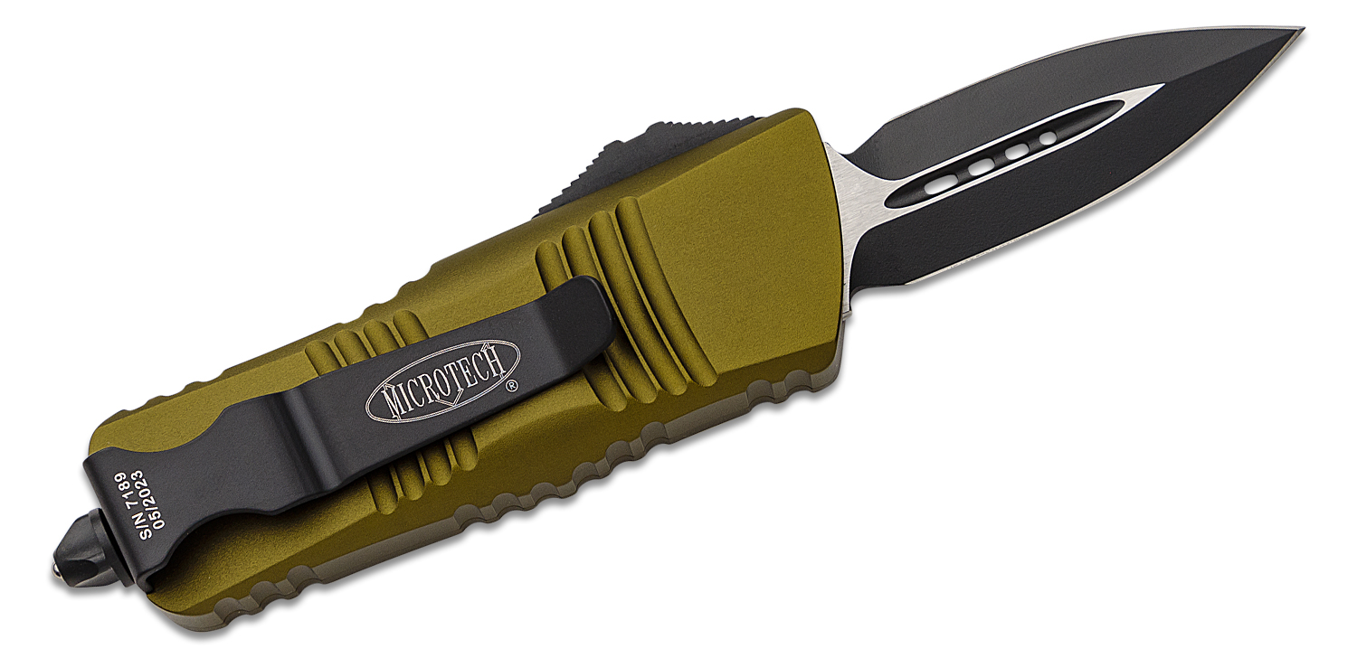 Microtech 238-1OD Troodon Mini OTF AUTO Knife 1.99" Black Double Edge  Dagger Blade, OD Green Aluminum Handles - KnifeCenter - Discontinued