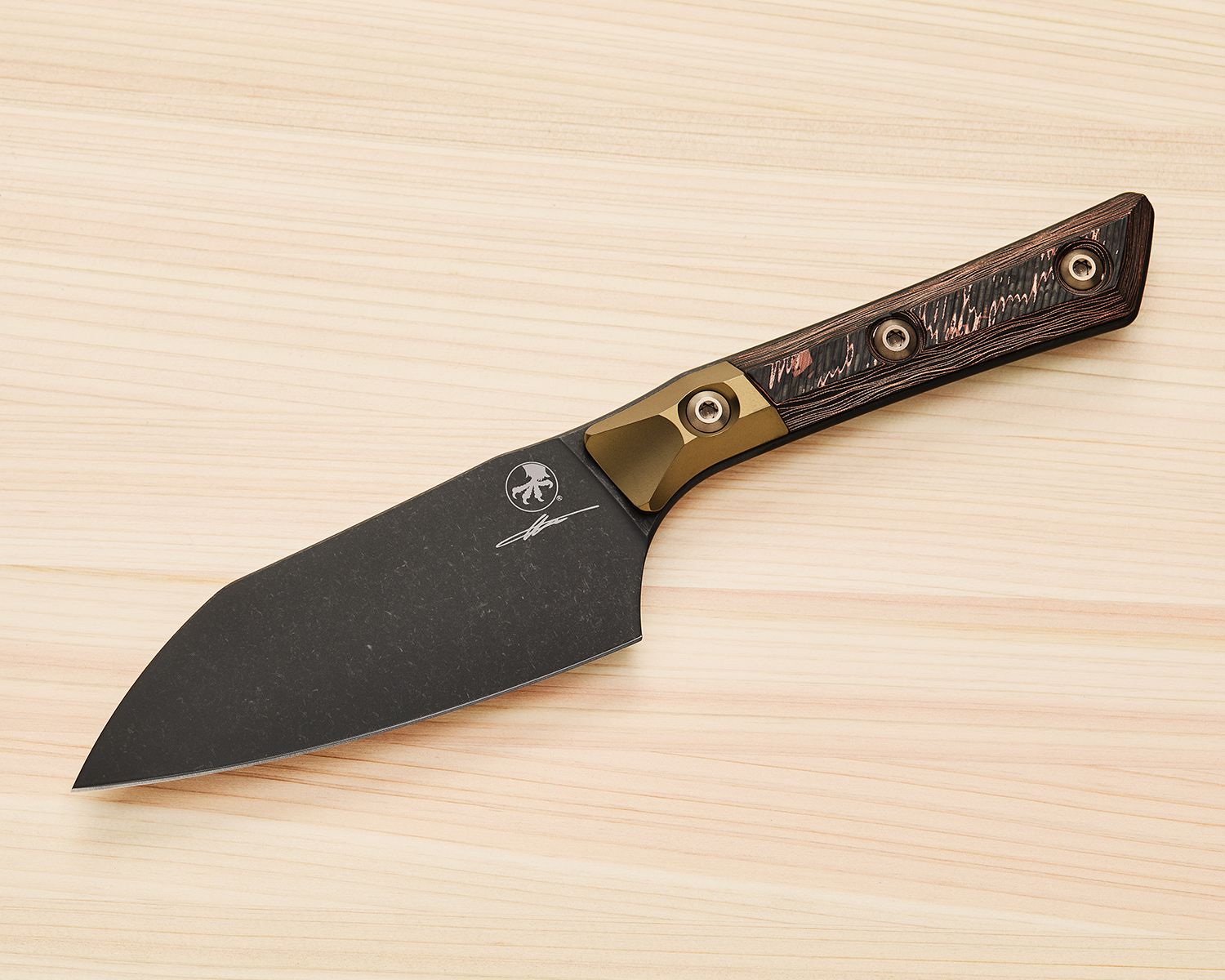 Microtech 3300b 1dlclwcfs Kitchen Santoku Knife 42 M390mk Stonewashed 