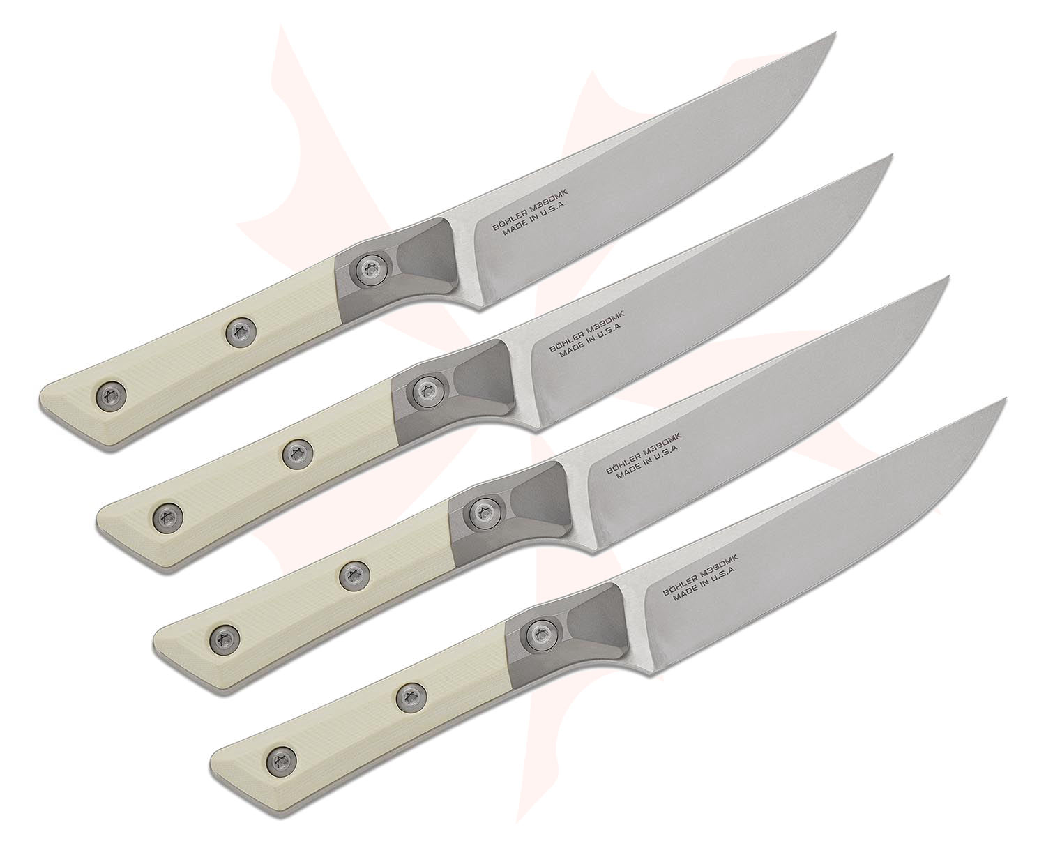 Microtech 3600B-10SETIV Kitchen 4-Piece Steak Knife Set, 4.5