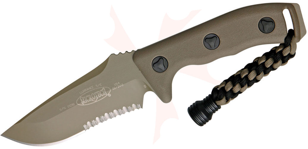 Microtech 102-2TA Tan Currahee Combat Fixed 4.5" Single Combo Edge ...