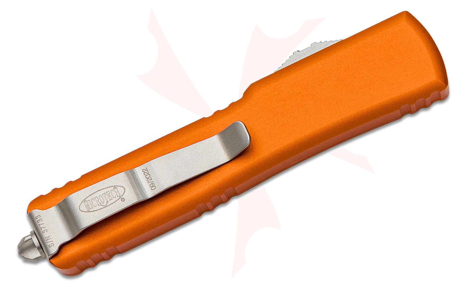 Microtech 147-10OR UTX-70 AUTO OTF Knife 2.41" Stonewashed Double Edge  Dagger Blade, Orange Aluminum Handles - KnifeCenter - Discontinued