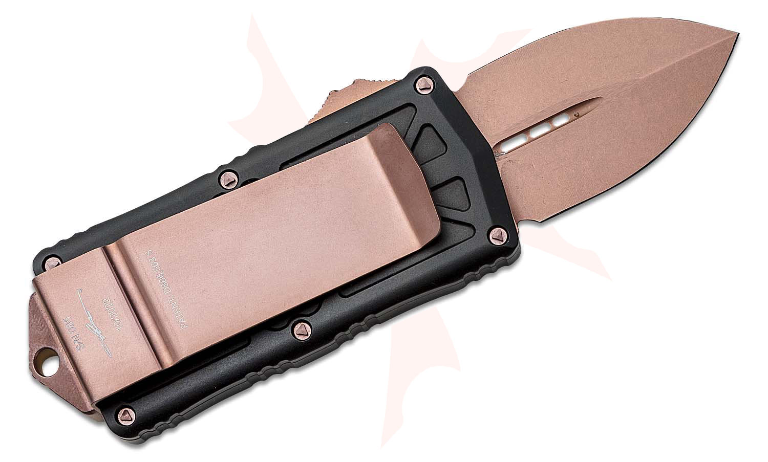 Microtech Rose Gold Microtech 157-1PVDRGS Signature Series Exocet OTF Money Clip AUTO Knife ...