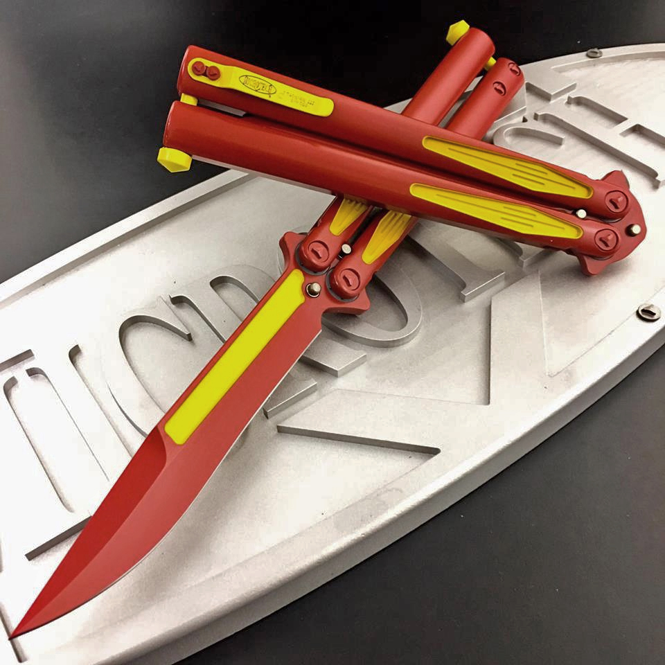 Microtech Special Flash Tachyon III Balisong Butterfly Knife 4.5