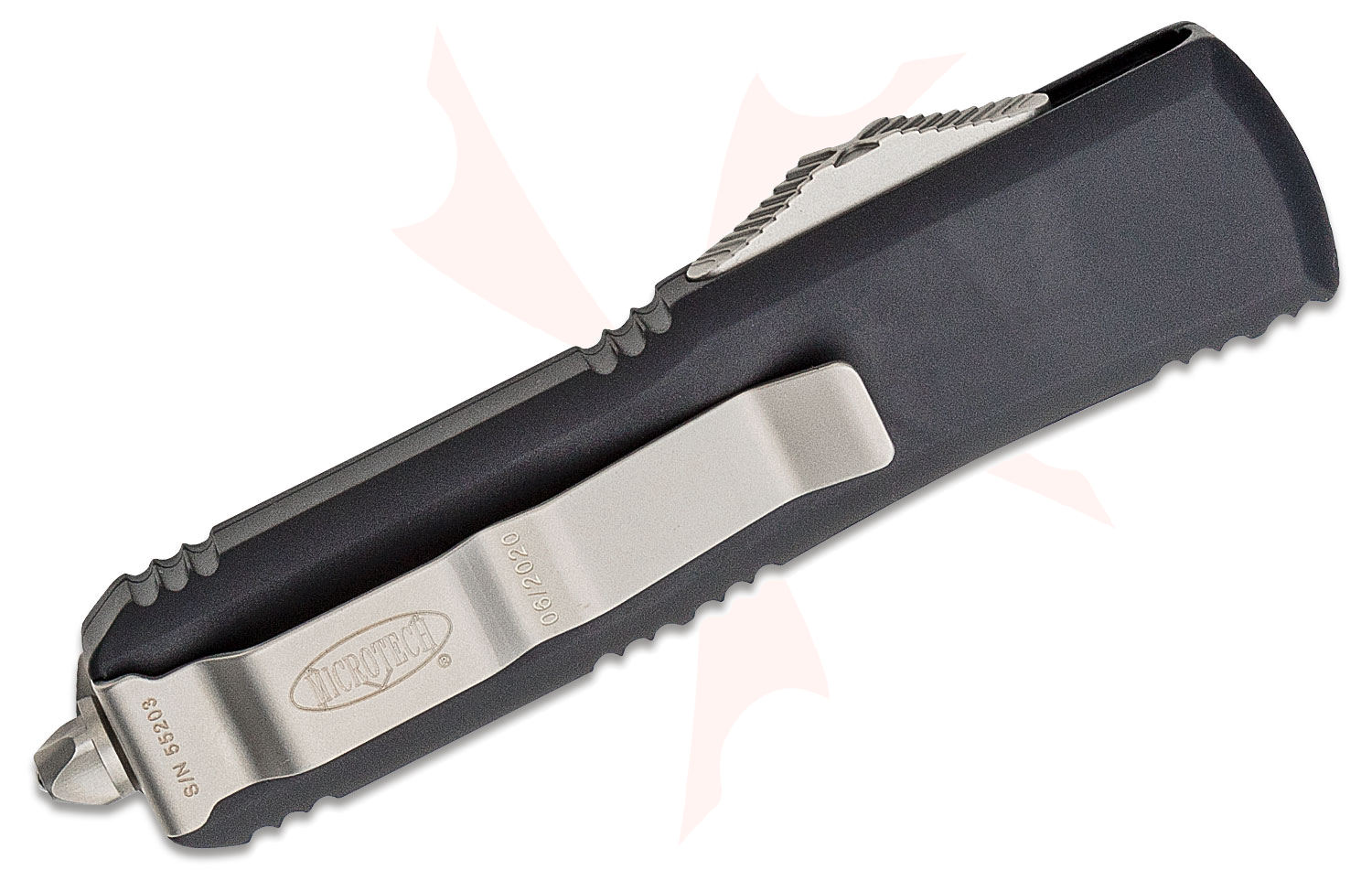 Microtech 232-12 UTX-85 AUTO OTF 3" Stonewashed Plain/Serrated Double ...