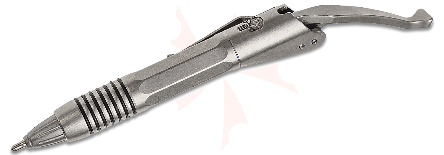 Microtech Siphon II Bead Blasted Punisher Skull Engraved Stainless