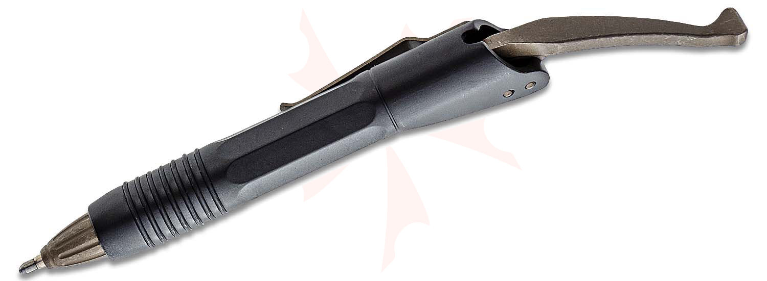 Microtech Siphon II Black Stainless Steel Pen with Apocolyptic 
