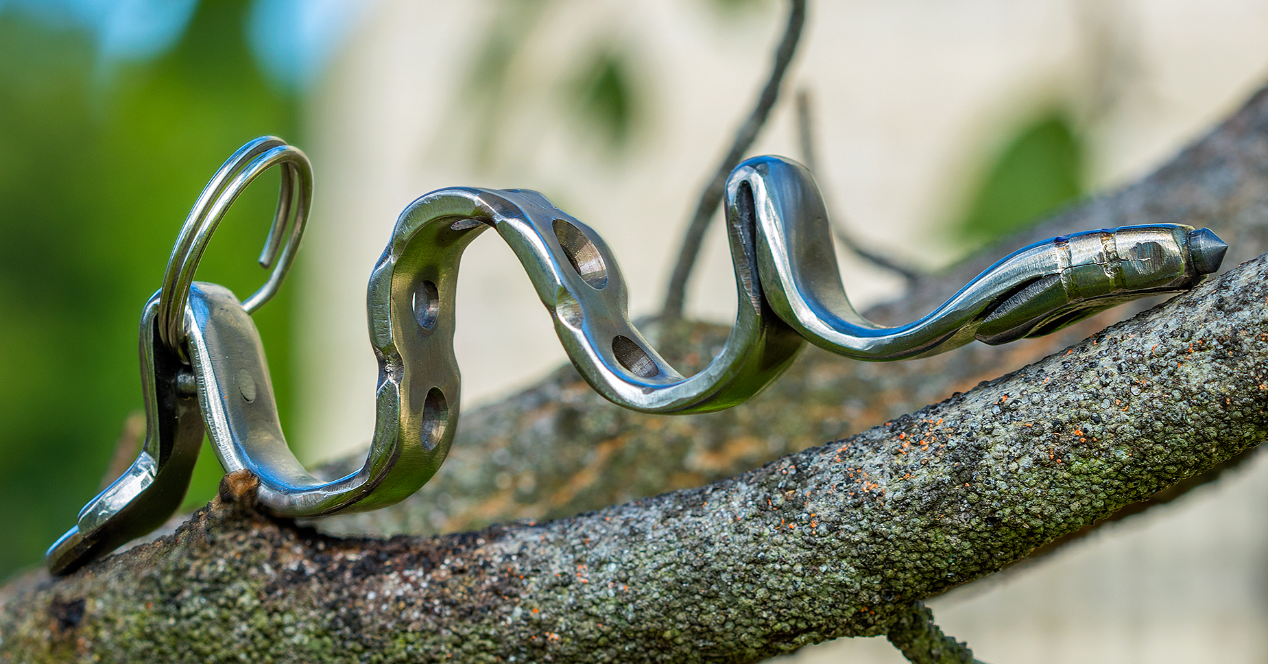 Miltner Adams Custom Self-Defense Titanium Snake Keychain Kubotan