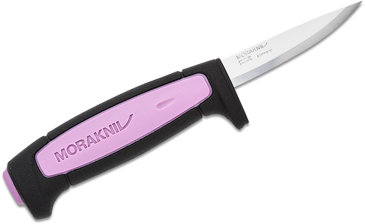 Morakniv Mora of Sweden Pro Precision Fixed Blade Knife 2.95 Stainless  Steel Blade, Purple and Black TPE Rubber Handle - KnifeCenter - M-12247