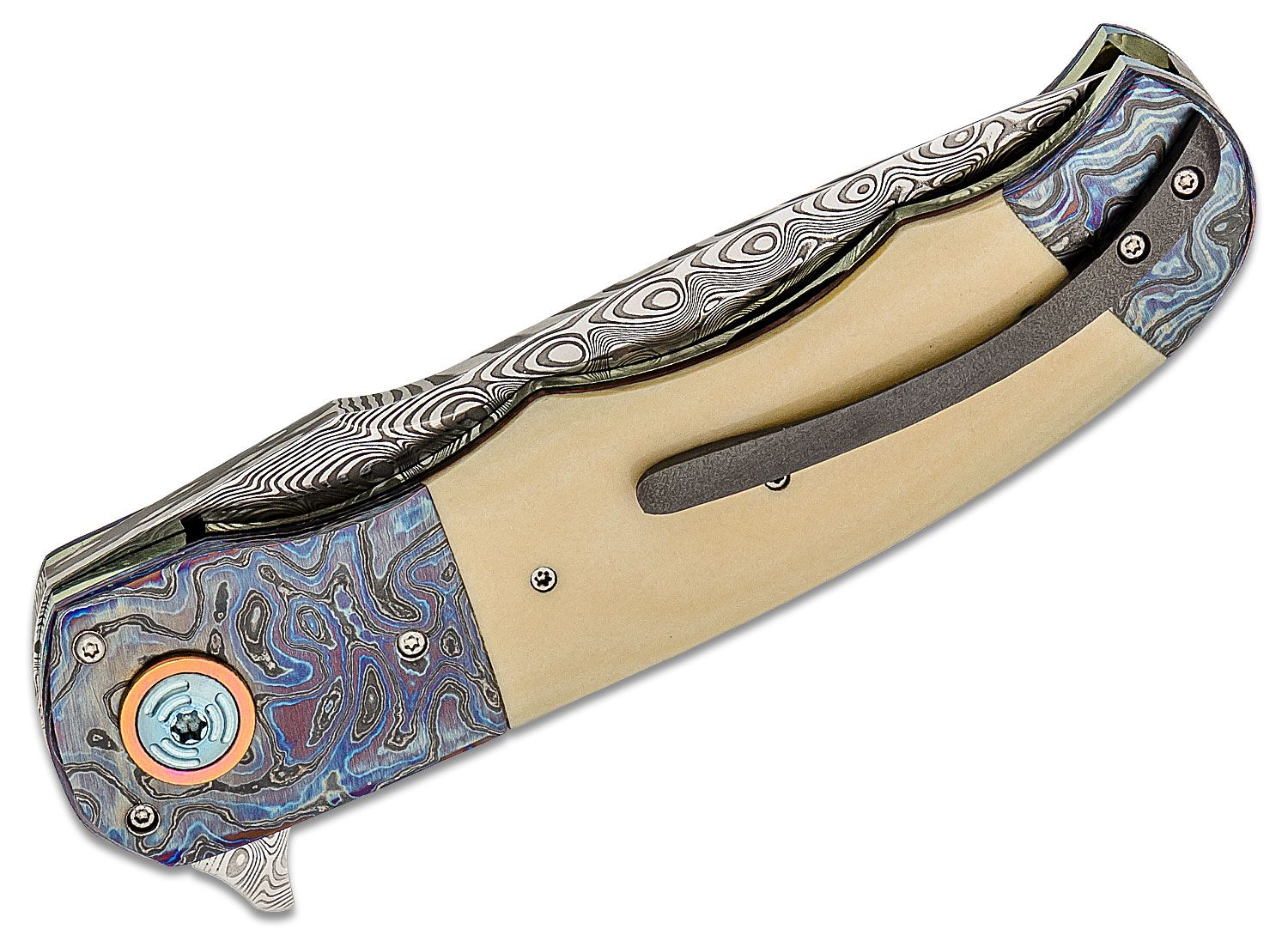 George Muller Custom Knife Damascus Linerlock - Knife Purveyor