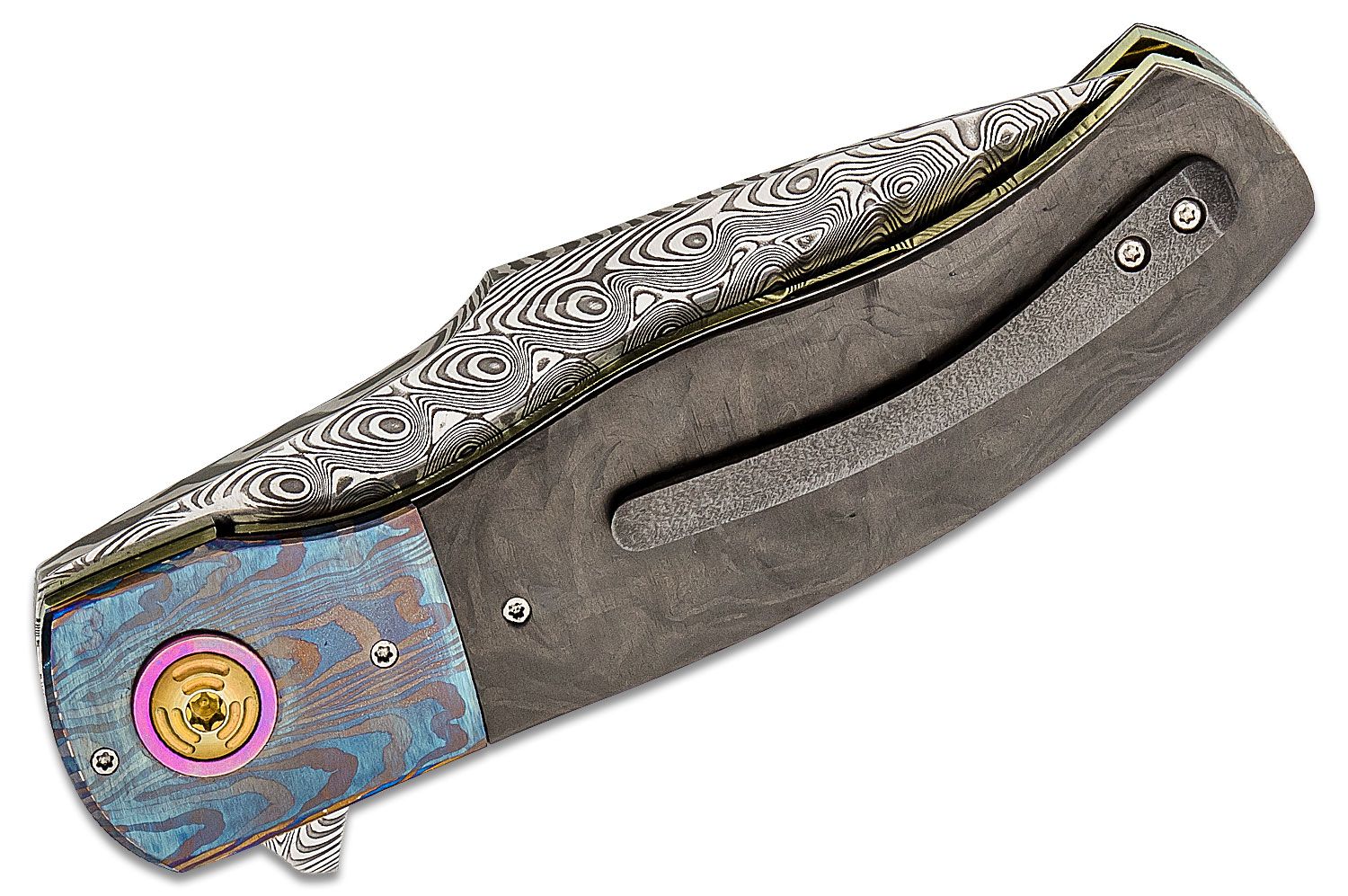 George Muller Custom Knife Damascus Linerlock - Knife Purveyor