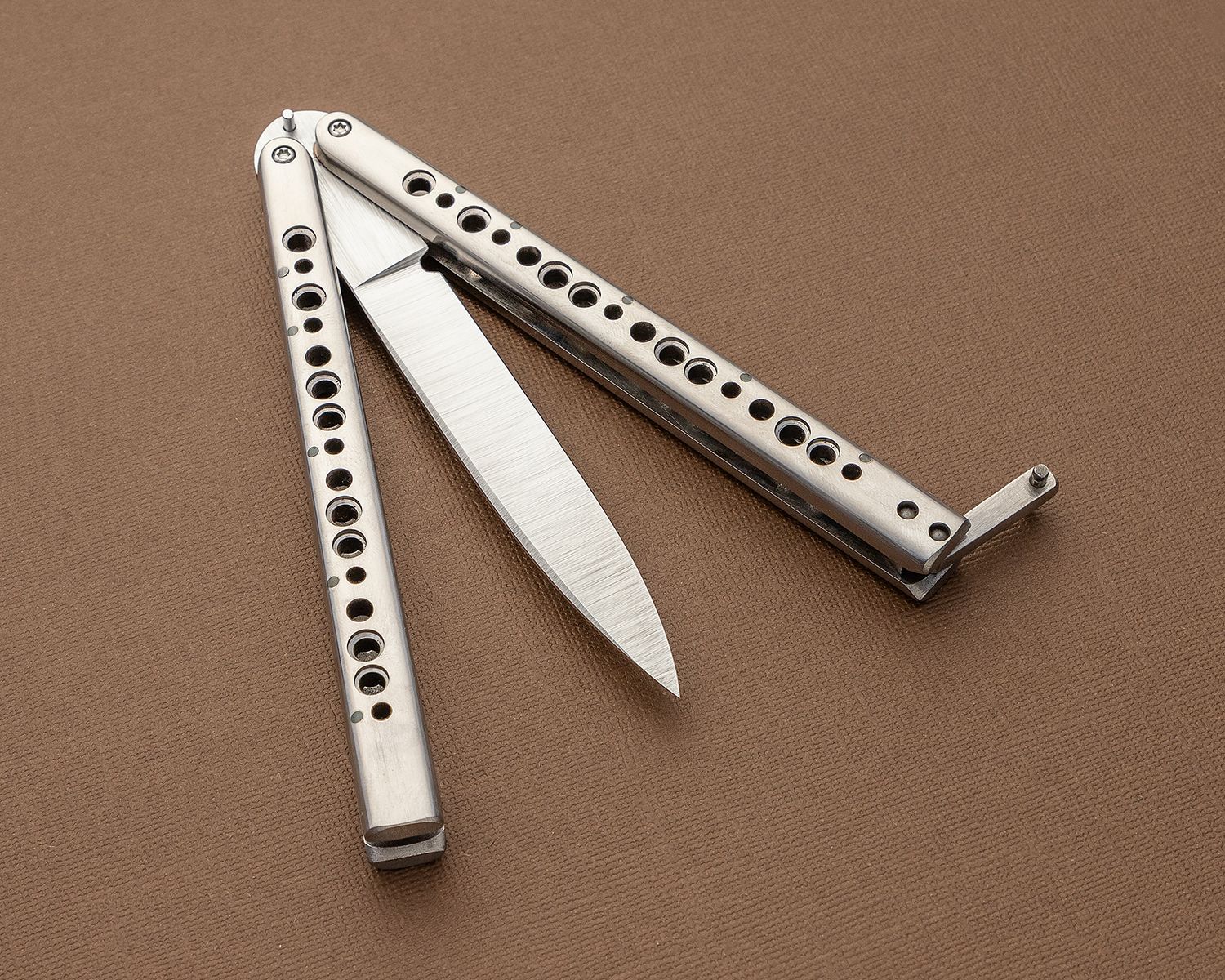 Nathan Dewey Custom Deviant Balisong Butterfly Knife 4 875 154cm Satin