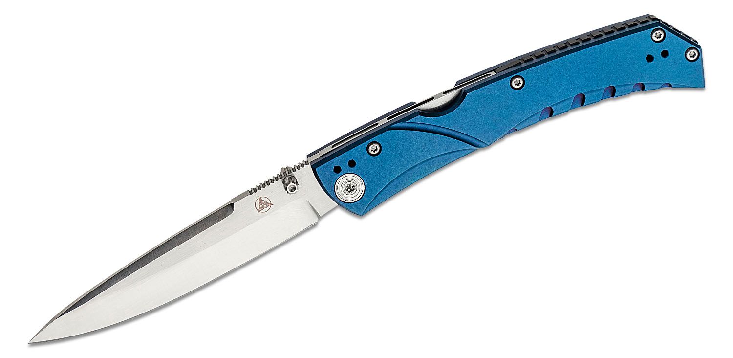 Nemesis Mar Private Reserve MPR-1 Folding Knife 3.44 Satin VG10 Plain  Blade, Blue Milled Titanium Handles - KnifeCenter - NK-19BLU