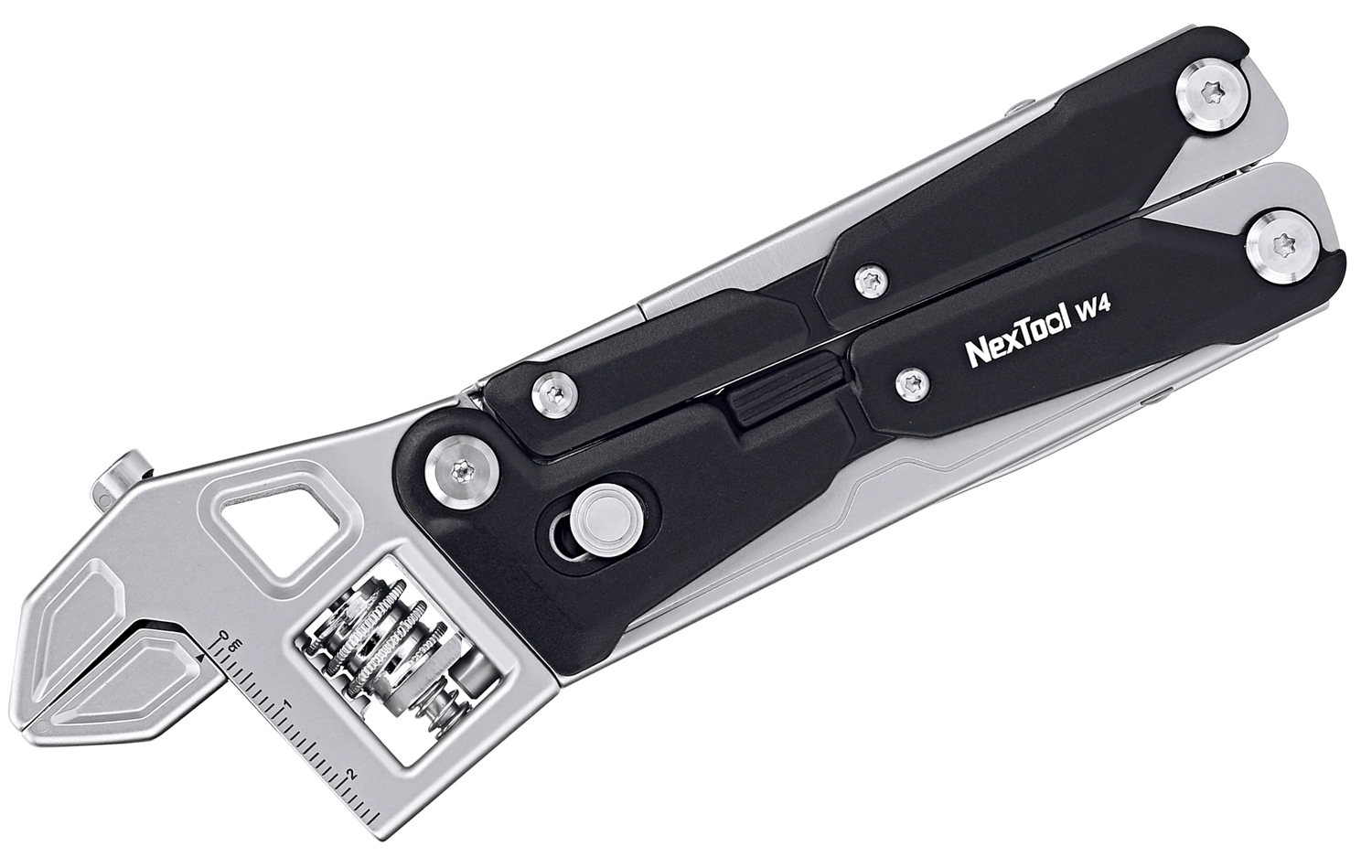 NexTool Adjustable Wrench W4 Multi-Tool, Black Aluminum Handles
