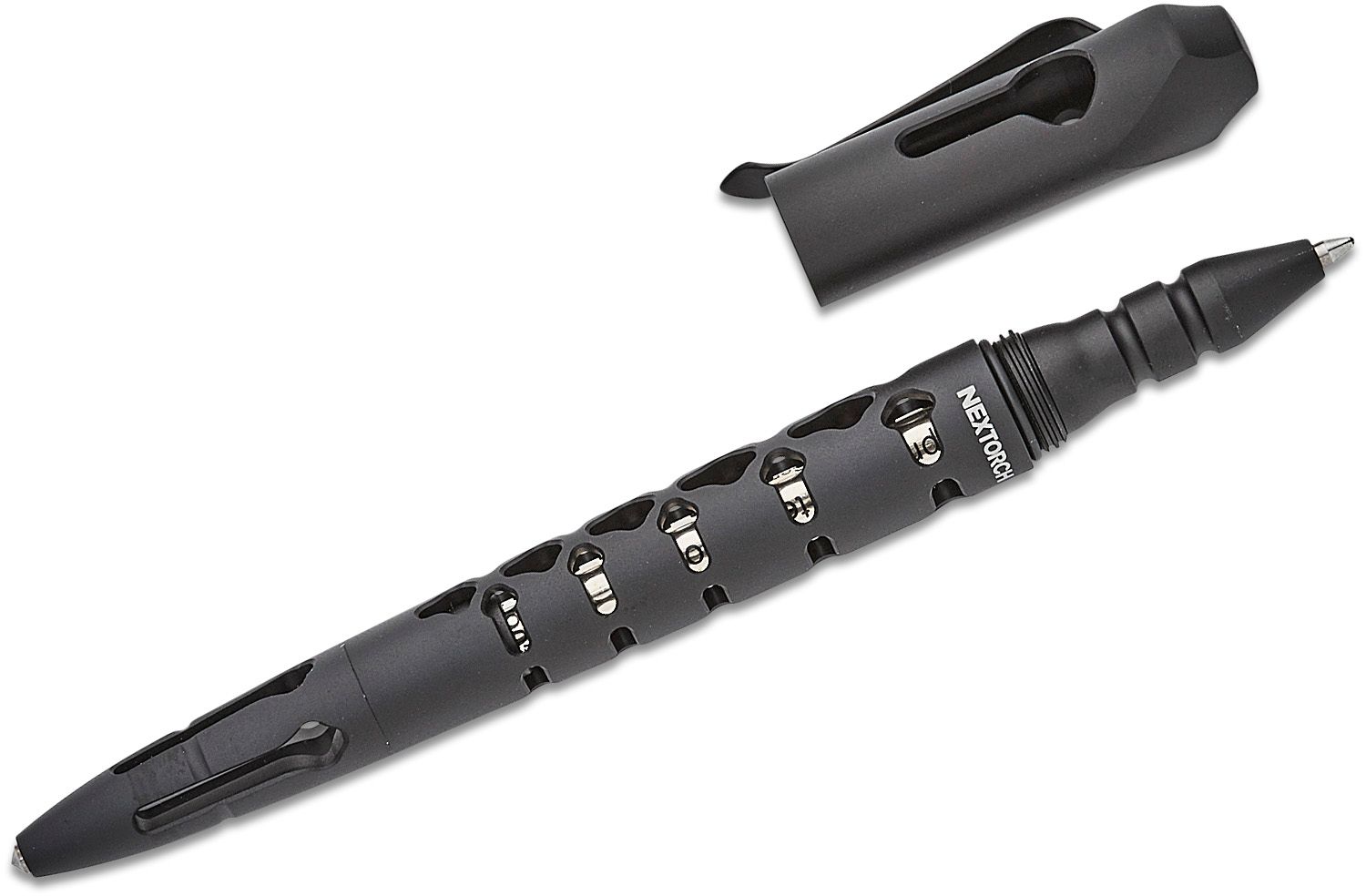 NexTORCH NexTool NP20 Dino Bone Tactical Pen, Black Aluminum, 5.8 Overall  - KnifeCenter