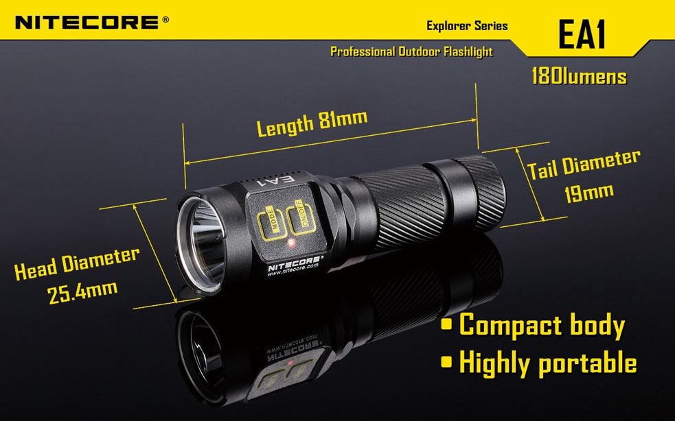 NITECORE Explorer EA1 AA LED Flashlight, 180 Max Lumens