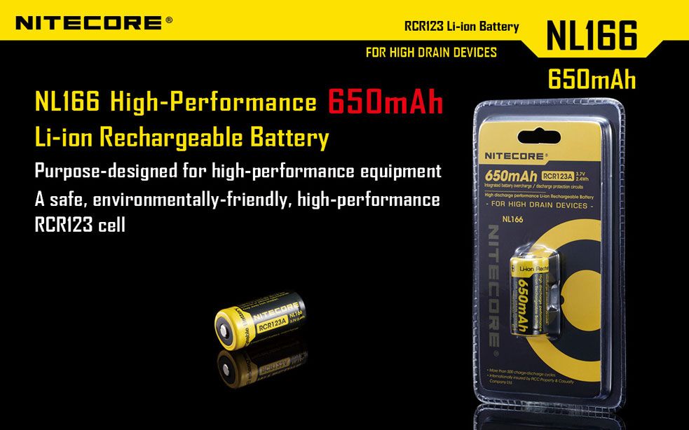 New NITECORE i4 Charger with 2 X Nitecore NL166 RCR123A 16340 Li-ion batteries 