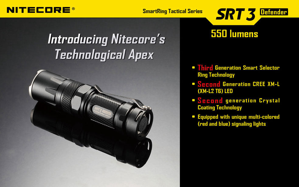 NITECORE SmartRing Tactical SRT3 Defender AA/CR123 LED Flashlight