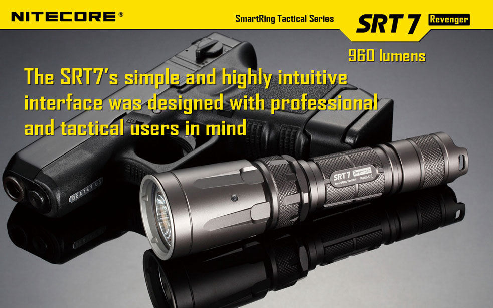 NITECORE SmartRing Tactical SRT7 Revenger LED Flashlight, Black, 960