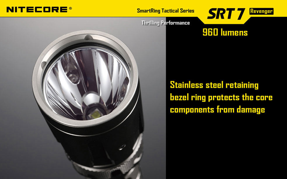 NITECORE SmartRing Tactical SRT7 Revenger LED Flashlight, Black, 960