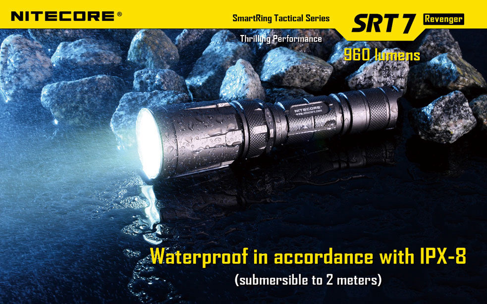 NITECORE SmartRing Tactical SRT7 Revenger LED Flashlight, Black, 960