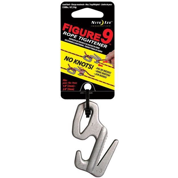 Nite Ize Figure 9 Large Rope Tightener, Silver, Single Pack (F9L-02-09) -  KnifeCenter
