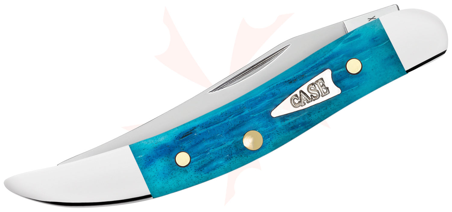 Case Crandall Jig Sky Blue Bone Small Texas Toothpick Pocket Knife