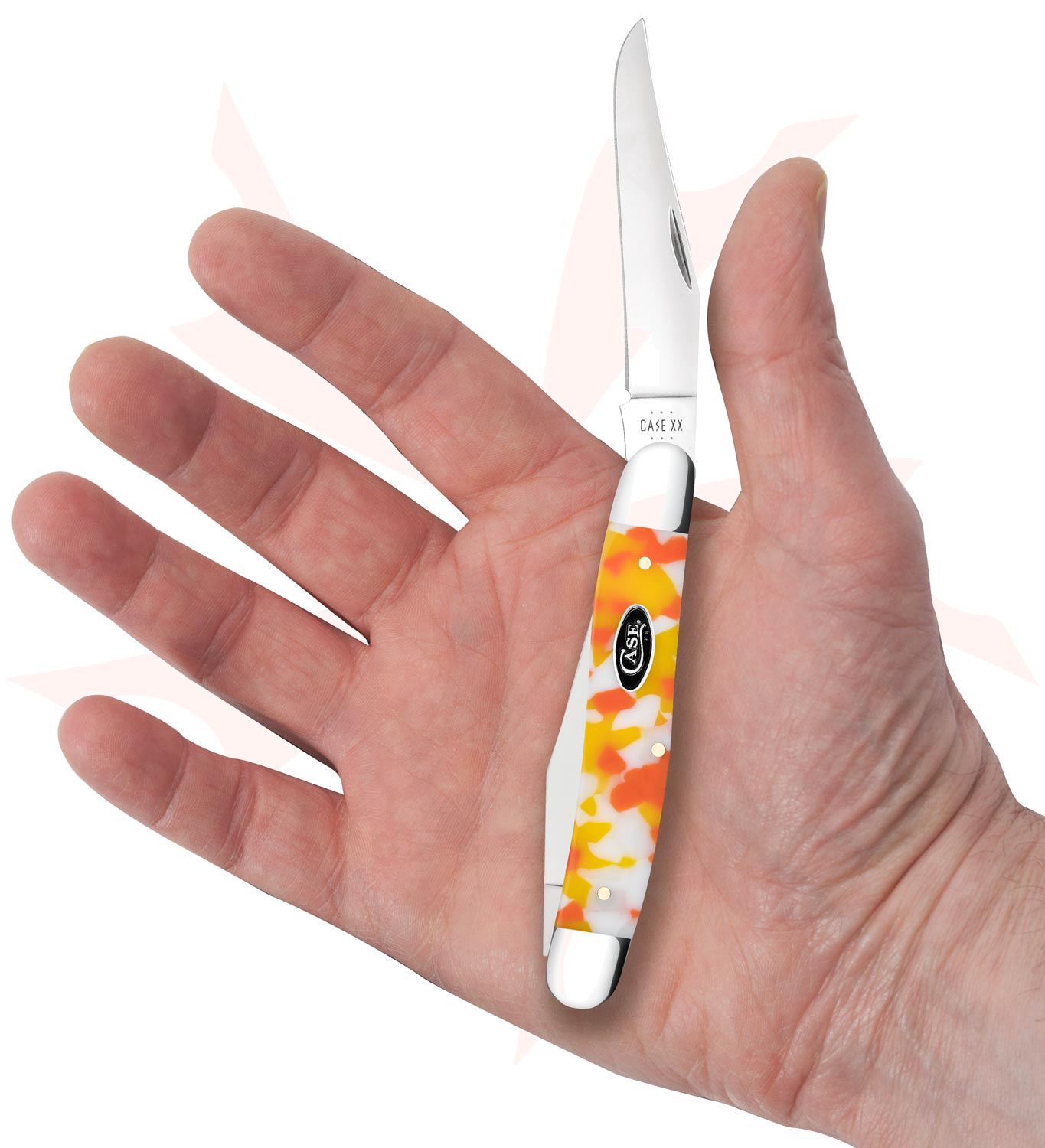 Case Smooth Candy Corn Kirinite Muskrat Pocket Knife 3.88
