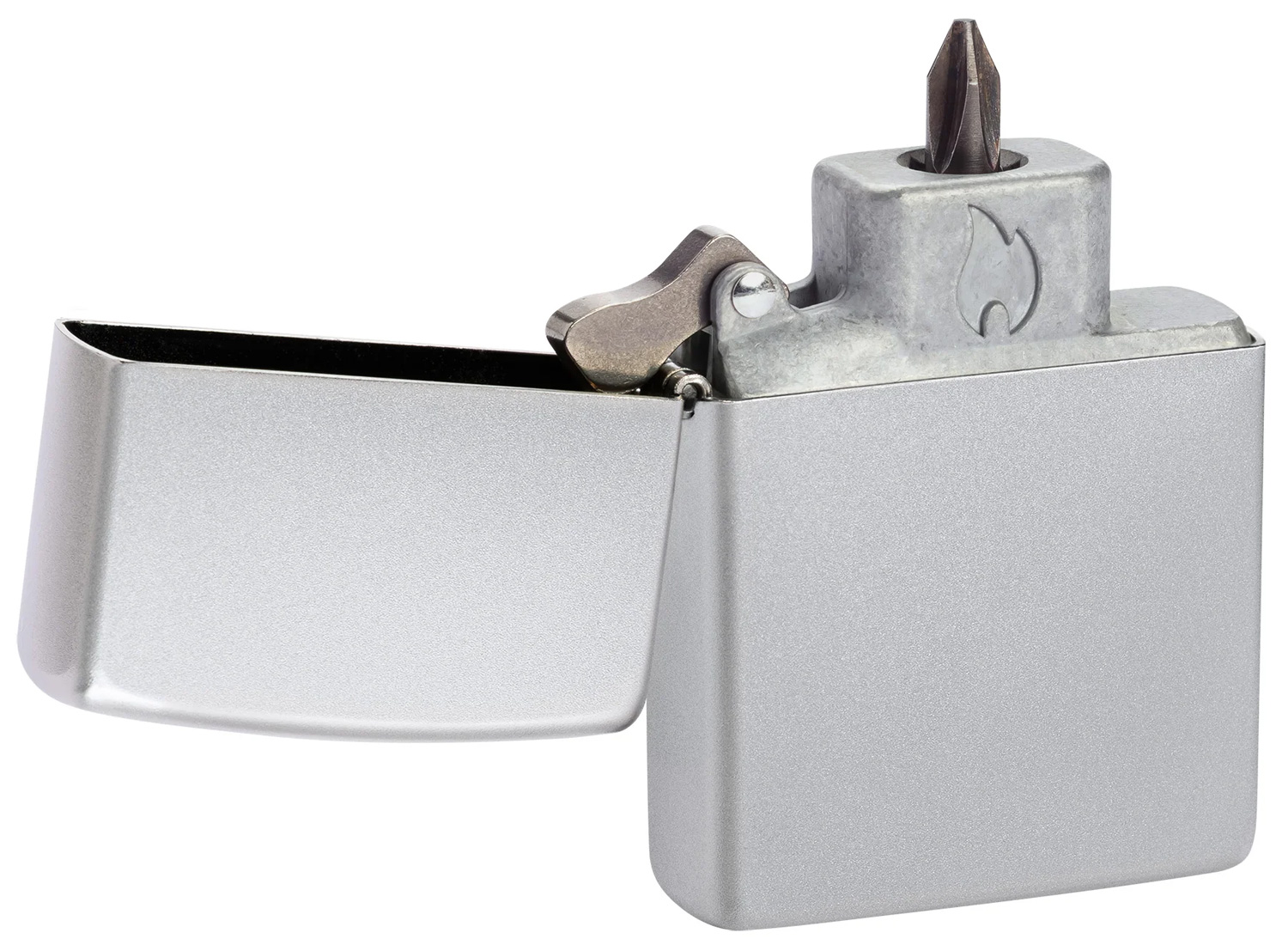 Zippo Magnetic Bit Safe Screwdriver, Holds 4 Bits, Satin Chrome