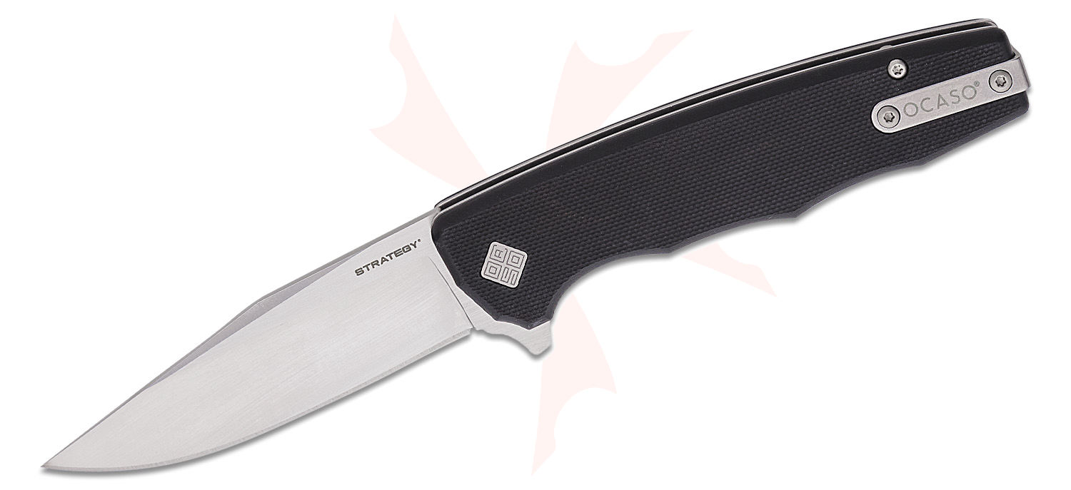 Ocaso Knives 29BGD The Strategy Flipper Knife 3.5" K110 Satin Clip