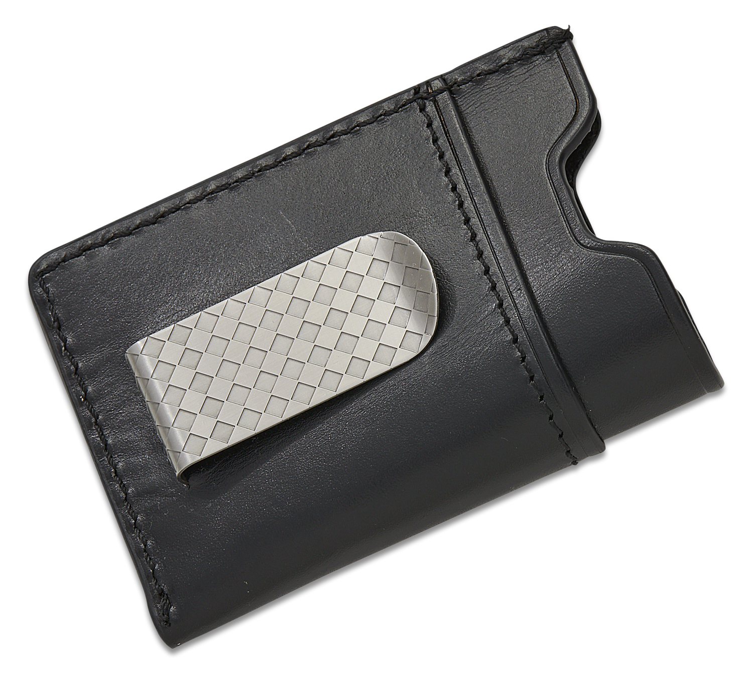 Ocaso Knives 85WAL Leather EDC Wallet with Money Clip - Black