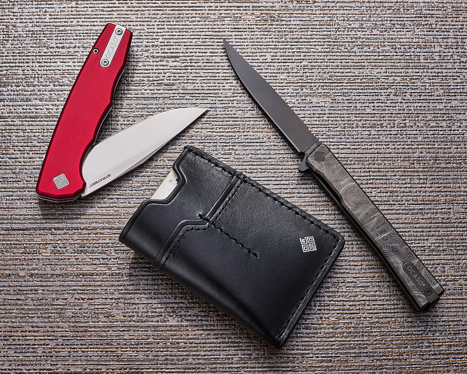 Ocaso Knives 85WAL Leather EDC Wallet with Money Clip - Black