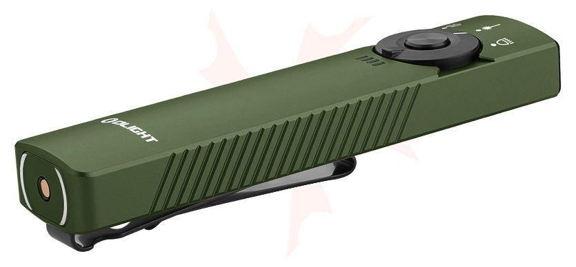 OLIGHT ARKFELDPRO3ROGV3 Arkfeld Pro Flat EDC Flashlight with LED Light UV and Laser - Orange