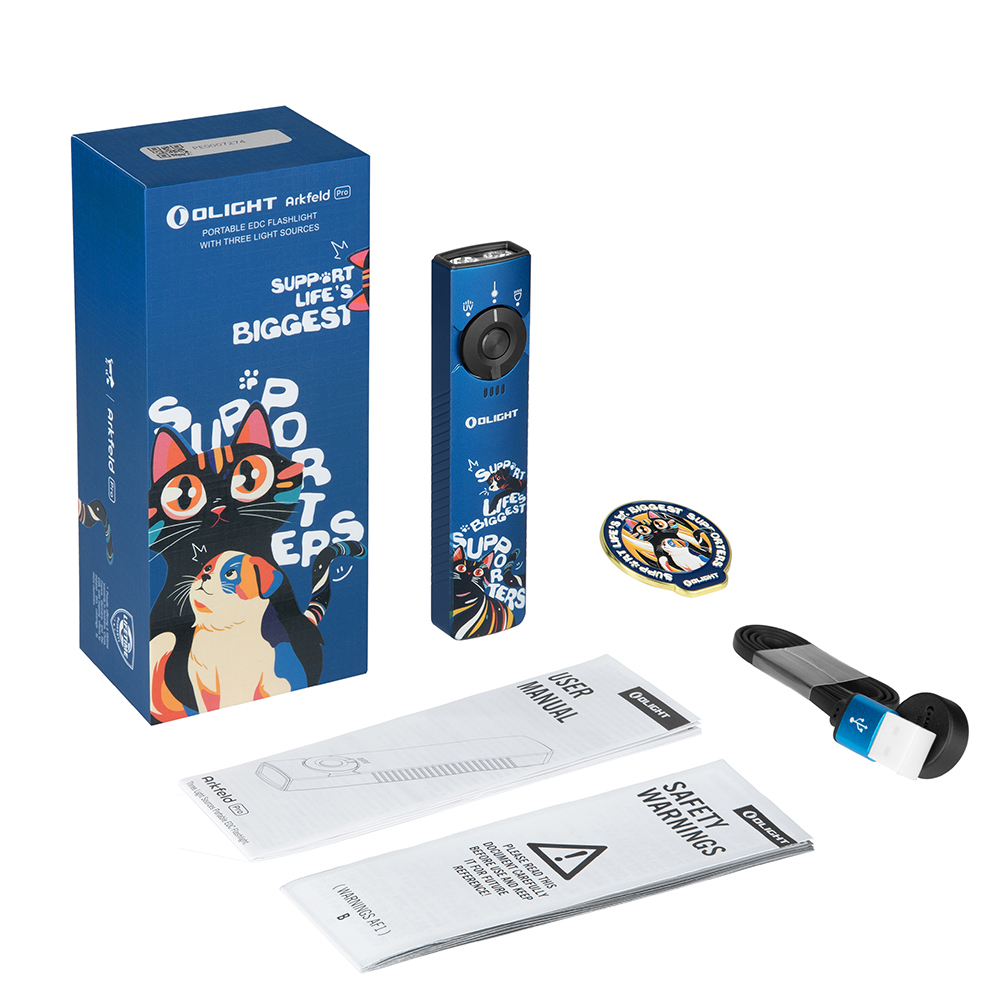 OLIGHT Arkfeld Pro EDC Flashlight – Paw Edition, 1300 Lumens, Rechargeable Li-Ion, Magnetic, IPX7 – 120mm Length