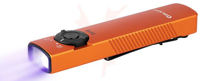 thumbnail image 2 of Olight Arkfeld Pro Orange EDC Flashlight - CW LED, UV & Green Beam, 1300 Lumens 2 of 4